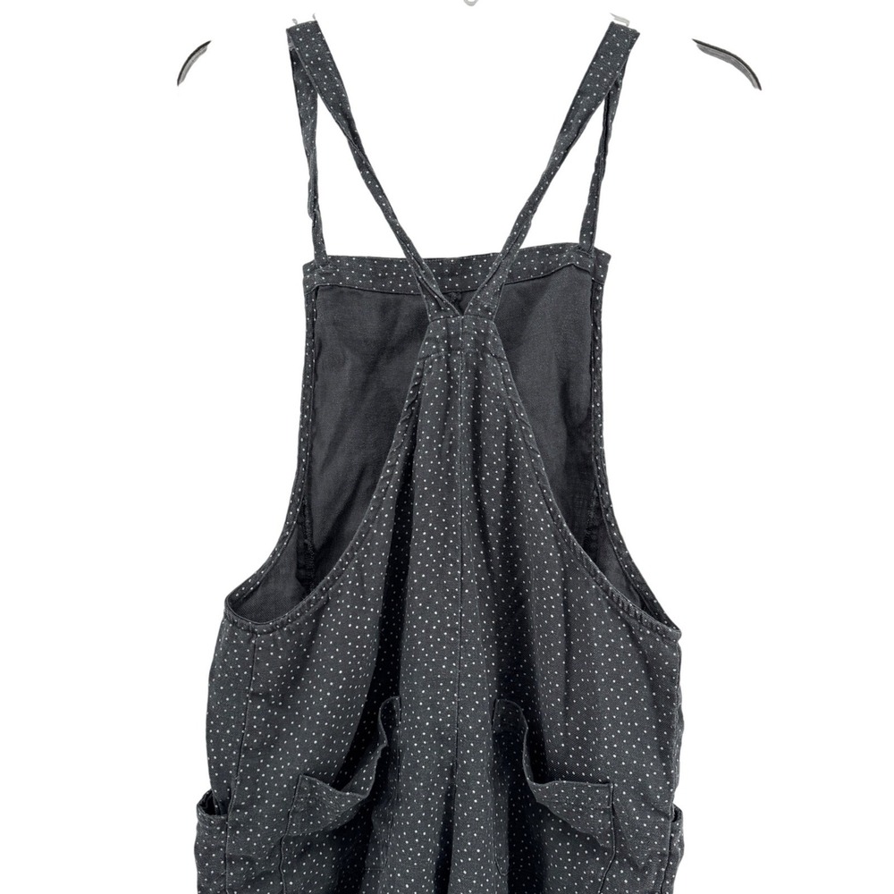 Rylee Cru Womens Small Polka‎ Dot Overalls Jumpsuit Black Teacher Mom Artsy Cozy - Picture 5 of 7
